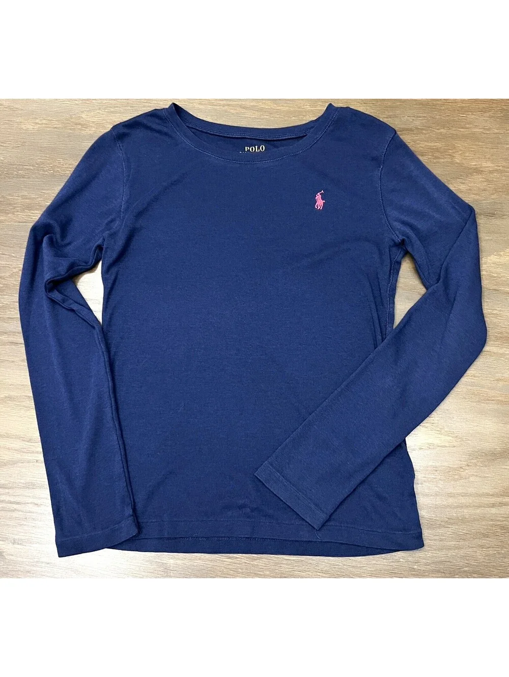 Polo Ralph Lauren Girls Sz. Large 14-16 Navy  Long Sleeved Tee. Soft cotton